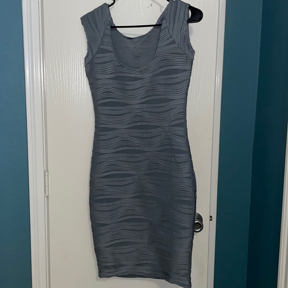 Gray ribbed dress